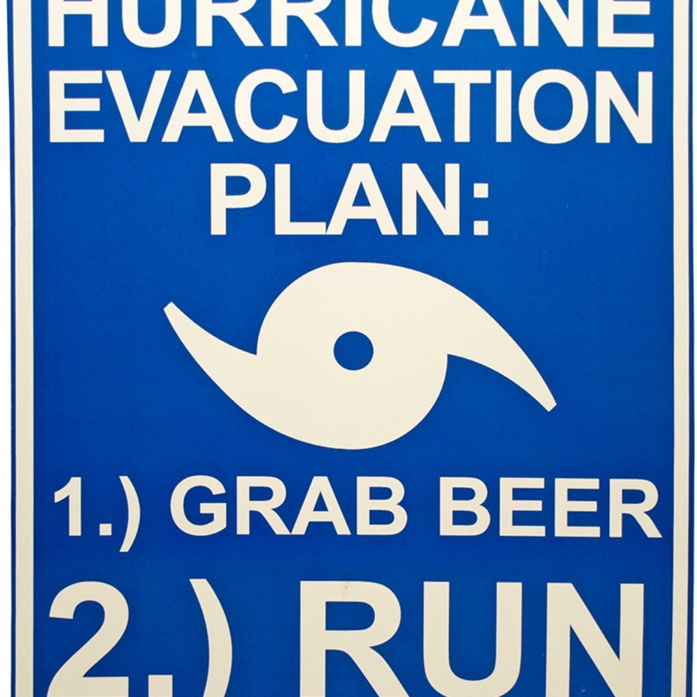 Hurricane Evacuation Plan Tin Sign